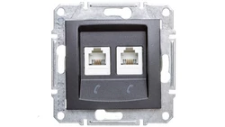 SEDNA Gniazdo telefoniczne podwójne RJ11 grafitowe SDN4201170