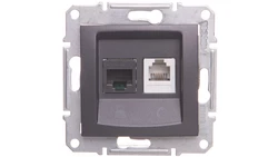 SEDNA Gniazdo teleinformatyczne RJ11 RJ45 kat.6 UTP grafitowe SDN5200170