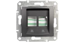 SEDNA Płytka centralna podwójna pod wkład komputerowy RJ45 AMP,MOLEX grafitowa SDN4400670