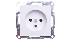 Merten System M Gniazdo pojedyncze z/u 16A IP20 z przesłonami białe MTN2500-0325