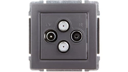 KOS66 Gniazdo antenowe podwójne TV/SAT/SAT grafit 666078