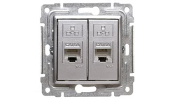 VENA Gniazdo komputerowe podwójne 2xRJ45 kat.6 ekranowane aluminium 514068