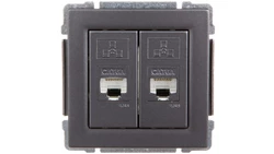 KOS66 Gniazdo komputerowe podwójne 2xRJ45 kat.6 ekranowane grafit 666068