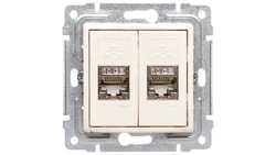 VENA Gniazdo komputerowe podwójne 2xRJ45 kat.6 ekranowane krem 510368