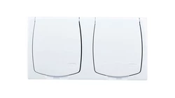 MADERA Gniazdo hermetyczne podwójne z/u IP44 klapka biała GNH-2NZ/00/w