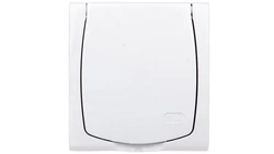 MADERA Gniazdo hermetyczne pojedyncze z/u Schuko IP44 z przesłonami klapka biała GNH-1NSP/00/w