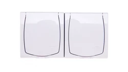 MADERA Gniazdo hermetyczne podwójne z/u Schuko z przesłonami klapka biała GNH-2NSP/00/w