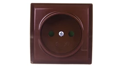 BIS Gniazdo pojedyncze b/u z przesłonami brązowe GN-1BP/24