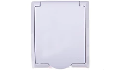 FALA Gniazdo hermetyczne pojedyncze z/u IP44 z przesłonami klapka biała GNH-1HZP/00/w