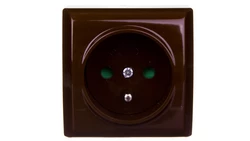 BIS Gniazdo pojedyncze z/u z przesłonami brązowe GN-1BZP/24