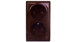 BIS Gniazdo podwójne b/u brązowe GN-2B/24