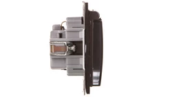 IMPRESJA Gniazdo bryzgoszczelne z/u Schuko IP44 z przesłonami klapka przezroczysta antracyt GPH-1YSP/m/50/d