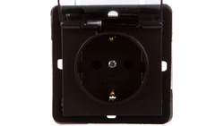 IMPRESJA Gniazdo bryzgoszczelne z/u Schuko IP44 klapka przezroczysta antracyt GPH-1YS/m/50/d