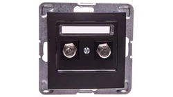 IMPRESJA Gniazdo antenowe podwójne typu F antracyt GPA-2YF/m/50