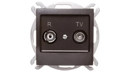 IMPRESJA Gniazdo antenowe RTV przelotowe 10dB antracyt GPA-10YP/m/50