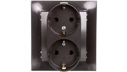 IMPRESJA Gniazdo podwójne z/u Schuko antracyt GP-2YS/50