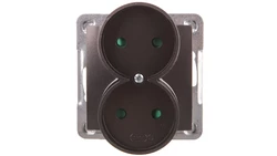 IMPRESJA Gniazdo podwójne b/u z przesłonami antracyt GP-2YRP/m/50