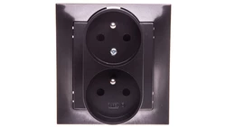 IMPRESJA Gniazdo podwójne z/u z niezamiennością faz antracyt GP-2YC/50