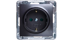 IMPRESJA Gniazdo pojedyncze z/u Schuko z przesłonami antracyt GP-1YSP/m/50