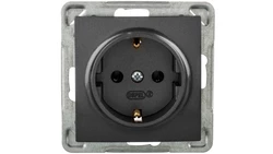 IMPRESJA Gniazdo pojedyncze z/u Schuko antracyt GP-1YS/m/50