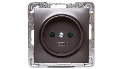 IMPRESJA Gniazdo pojedyncze b/u z przesłonami antracyt GP-1YP/m/50