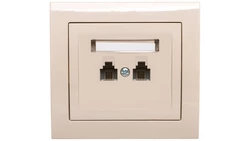 KIER Gniazdo telefoniczne podwójne RJ11 równoległe beżowe GPT-2WR/01