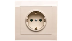 KIER Gniazdo pojedyncze z/u Schuko z przesłonami beżowe GP-1WSP/01