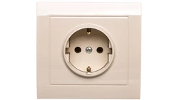 KIER Gniazdo pojedyncze z/u Schuko beżowe GP-1WS/01