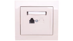 KIER Gniazdo telefoniczne pojedyncze RJ11 beżowe GPT-1W/01