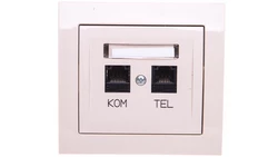 KIER Gniazdo teleinformatyczne RJ45 + RJ11 beżowe GPKT-W/K/01