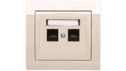 KIER Gniazdo komputerowe podwójne 2xRJ45 kat.6 beżowe GPK-2W/K6/01