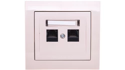 KIER Gniazdo komputerowe podwójne 2xRJ45 kat.5e beżowe GPK-2W/K/01