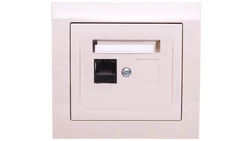 KIER Gniazdo komputerowe pojedyncze RJ45 kat.5e beżowe GPK-1W/K/01
