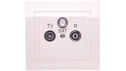 KIER Gniazdo antenowe RTV-SAT przelotowe beżowe GPA-WSP/01