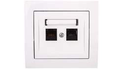 KIER Gniazdo komputerowe podwójne 2xRJ45 kat.6 białe GPK-2W/K6/00