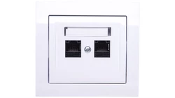 KIER Gniazdo komputerowe podwójne 2xRJ45 kat.5e białe GPK-2W/K/00