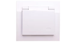 KIER Gniazdo bryzgoszczelne z/u IP44 klapka przezroczysta białe GPH-1WZ/00/w