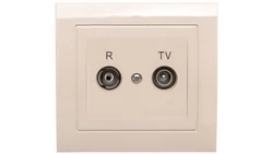 KIER Gniazdo antenowe RTV przelotowe 16dB beżowe GPA-16WP/01