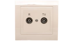 KIER Gniazdo antenowe RTV przelotowe 14dB beżowe GPA-14WP/01