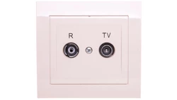 KIER Gniazdo antenowe RTV przelotowe 10dB beżowe GPA-10WP/01