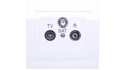 KIER Gniazdo antenowe RTV-SAT przelotowe białe GPA-WSP/00