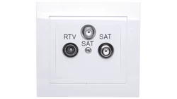 KIER Gniazdo antenowe RTV-SAT-SAT białe GPA-W2S/00