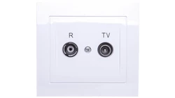 KIER Gniazdo antenowe RTV przelotowe 16dB białe GPA-16WP/00