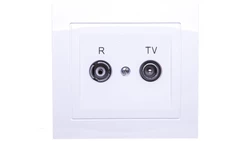 KIER Gniazdo antenowe RTV przelotowe 14dB białe GPA-14WP/00