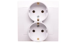 KIER Gniazdo podwójne b/u Schuko białe GP-2WS/00