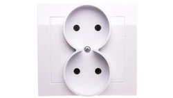 KIER Gniazdo podwójne b/u białe GP-2W/00