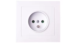 KIER Gniazdo pojedyncze z/u z przesłonami białe GP-1WZP/00