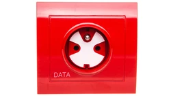 KIER Gniazdo pojedyncze z/u DATA z kluczem czerwone GP-1WZK/22