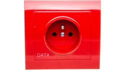 KIER Gniazdo pojedyncze z/u DATA czerwone GP-1WZD/22