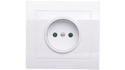 KIER Gniazdo pojedyncze b/u z przesłonami białe GP-1WP/00